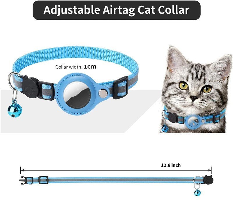 Pet Collar With Bell Airtag Reflective Collar - Image 8