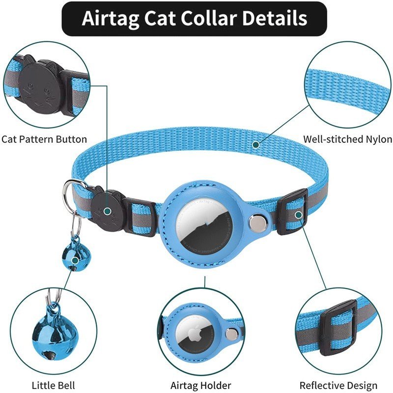 Pet Collar With Bell Airtag Reflective Collar - Image 6