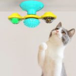 Interactive Rotating Cat Windmill Toy with Suction Base & Treat Bins - Image 10