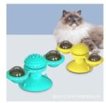 Interactive Rotating Cat Windmill Toy with Suction Base & Treat Bins - Image 3