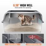 6 In Deep Cat Litter Box Odor-Free Litter Box With Filtering Foot Board - Image 4