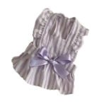 Cute Princess Dog Dress with Bow – Soft Striped Pet Outfit - Image 3