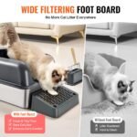 6 In Deep Cat Litter Box Odor-Free Litter Box With Filtering Foot Board - Image 2
