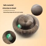 Interactive Cat Scratcher Bowl with Rolling Ball – Corrugated Cardboard Toy - Image 6